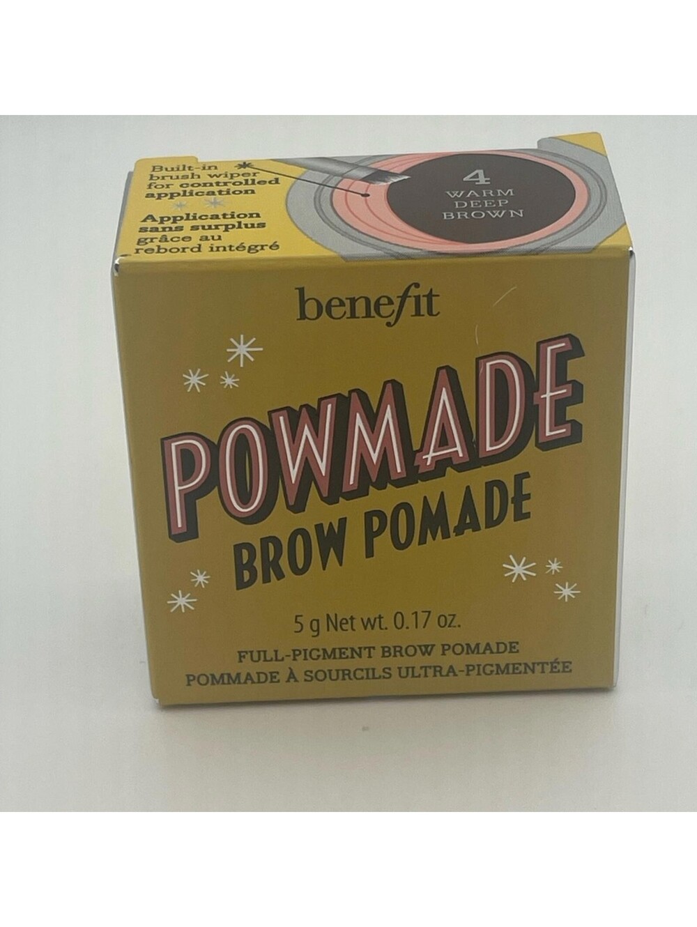 Benefit Powmade Brow Pomade 4 WARM DEEP BROWN ~ Full Size / 0.17 oz ~ NIB